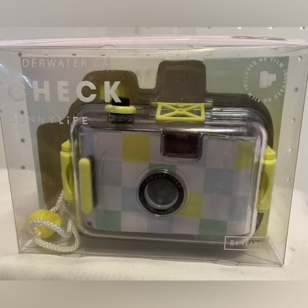 Sunny Life Yellow Checkered Retro Underwater 35mm Camera NWT